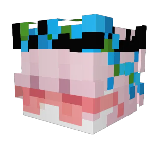 0zZero Minecraft avatar head, 3D render