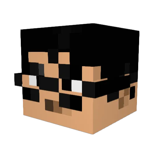 0zku Minecraft avatar head, 3D render