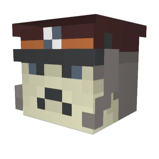 10000O Minecraft avatar head, 3D render