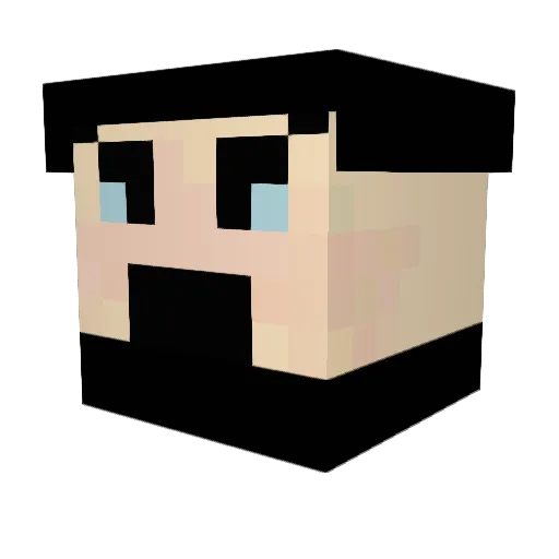 1000D Minecraft avatar head, 3D render