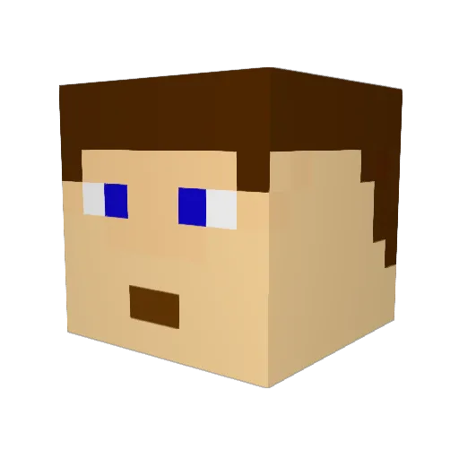 1000Spells Minecraft avatar head, 3D render