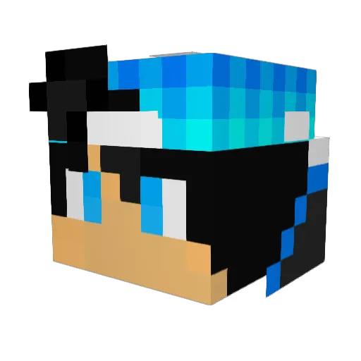 1000Tony Minecraft avatar head, 3D render