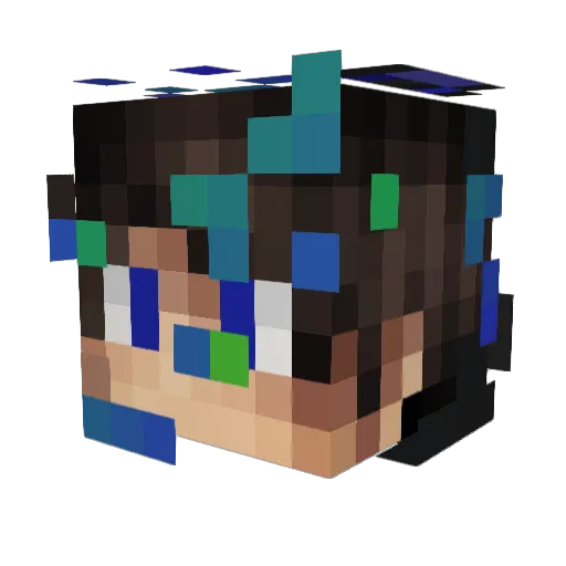 1000WaysToCry Minecraft avatar head, 3D render