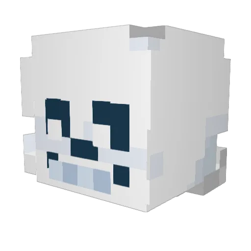 1000_Legends Minecraft avatar head, 3D render