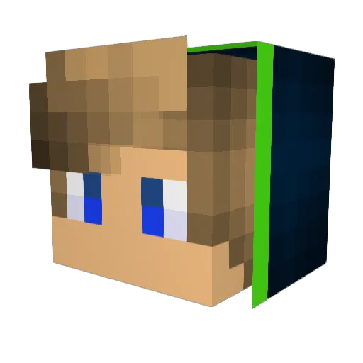 1001001010 Minecraft avatar head, 3D render