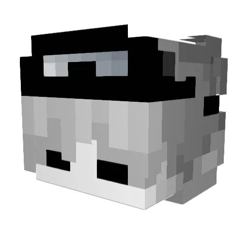 100K_Dark Minecraft avatar head, 3D render