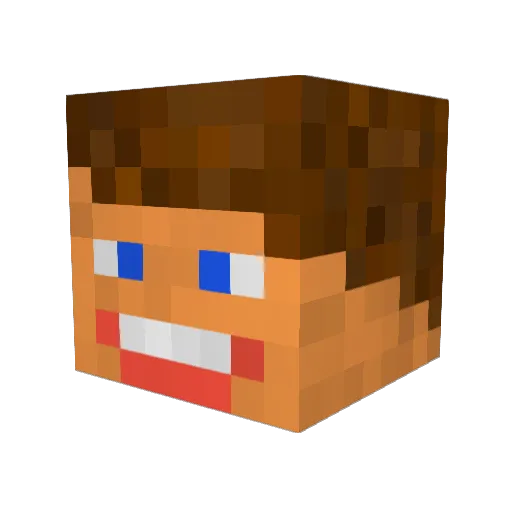 100_1 Minecraft avatar head, 3D render