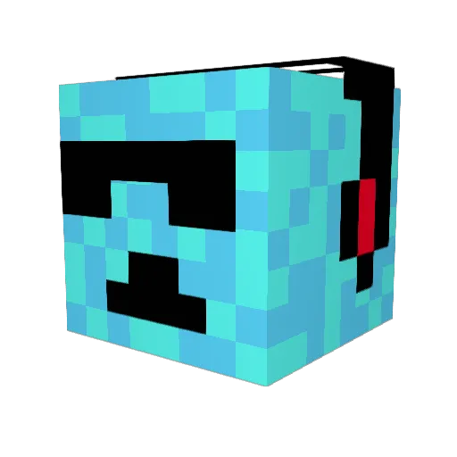 100_win_ Minecraft avatar head, 3D render