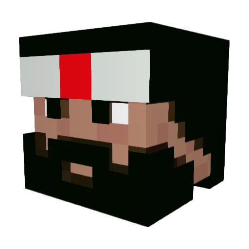 100czka Minecraft avatar head, 3D render