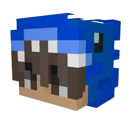 100mSilverSpoon Minecraft avatar head, 3D render