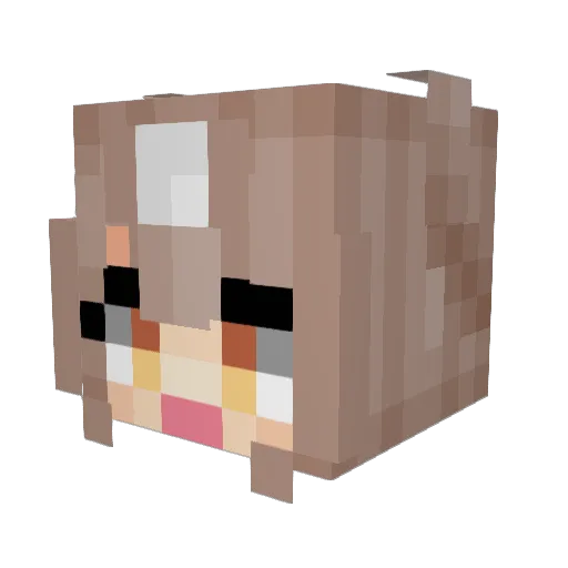 100mikann Minecraft avatar head, 3D render