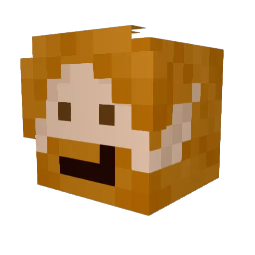 100percentme Minecraft avatar head, 3D render