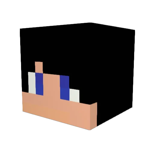 100siki Minecraft avatar head, 3D render