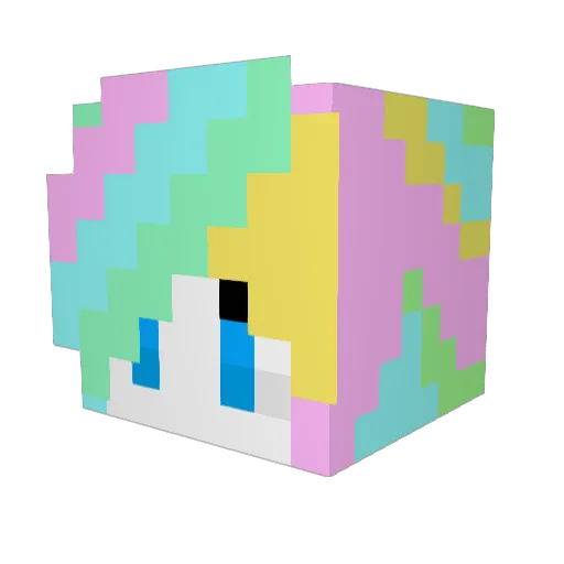 100wins Minecraft avatar head, 3D render