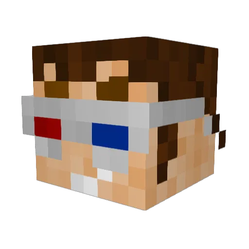 10111010 Minecraft avatar head, 3D render