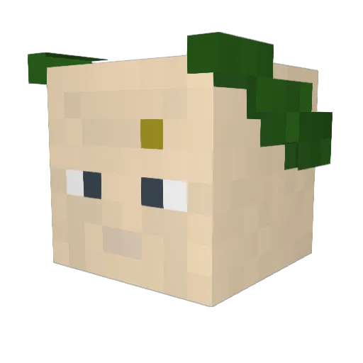 101dude Minecraft avatar head, 3D render