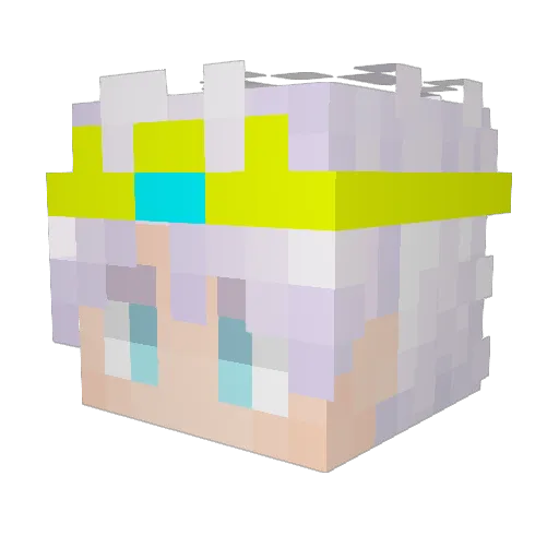 1022shirochan Minecraft avatar head, 3D render