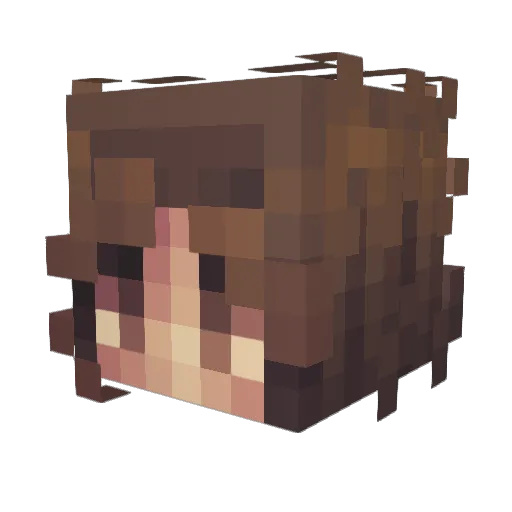 102fa Minecraft avatar head, 3D render