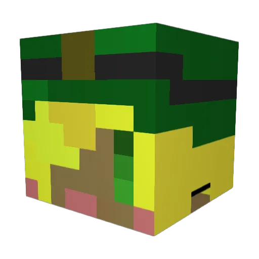10387 Minecraft avatar head, 3D render