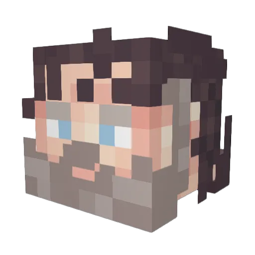 103c Minecraft avatar head, 3D render