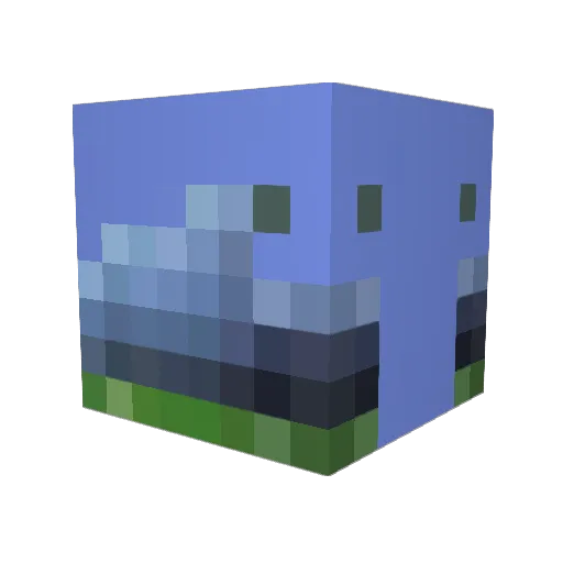 10DI Minecraft avatar head, 3D render