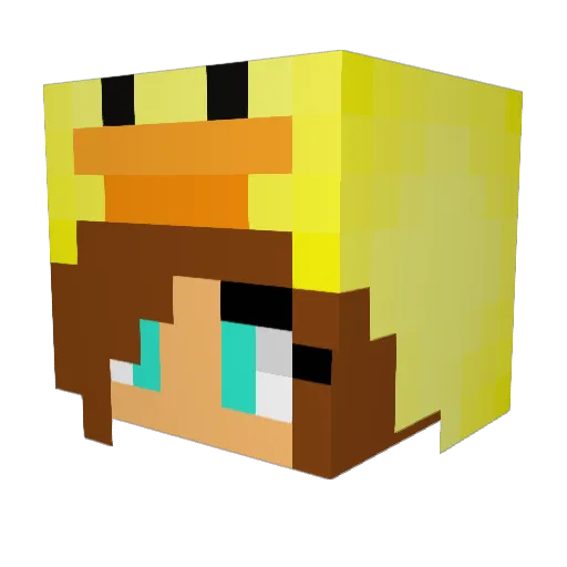 10DuckDog Minecraft avatar head, 3D render
