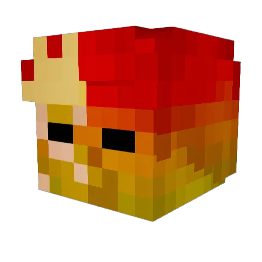 10MO_10 Minecraft avatar head, 3D render