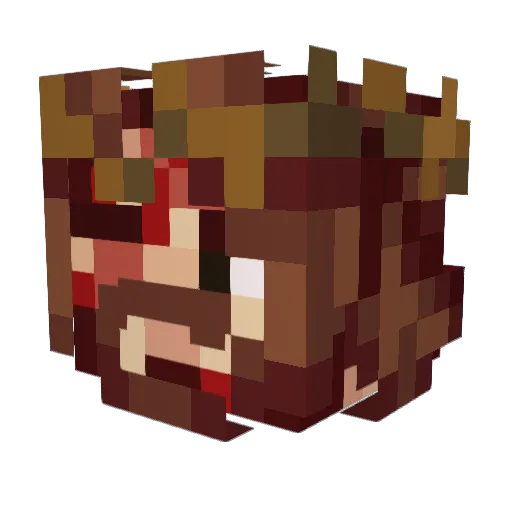 10RanEgyptskych Minecraft avatar head, 3D render