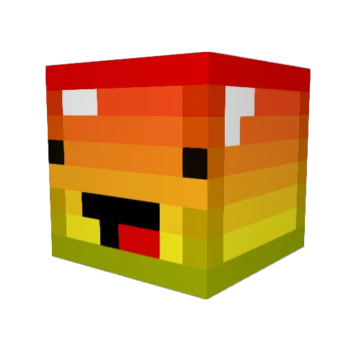 10Sam01 Minecraft avatar head, 3D render