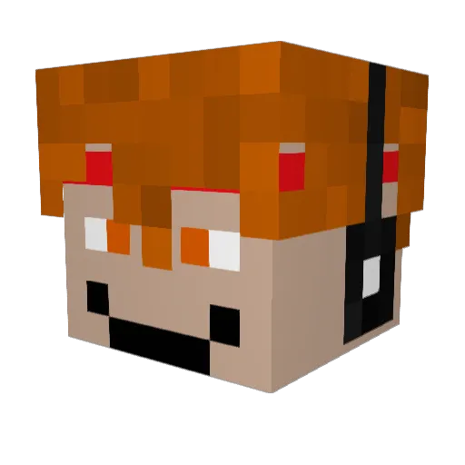 10Tand Minecraft avatar head, 3D render