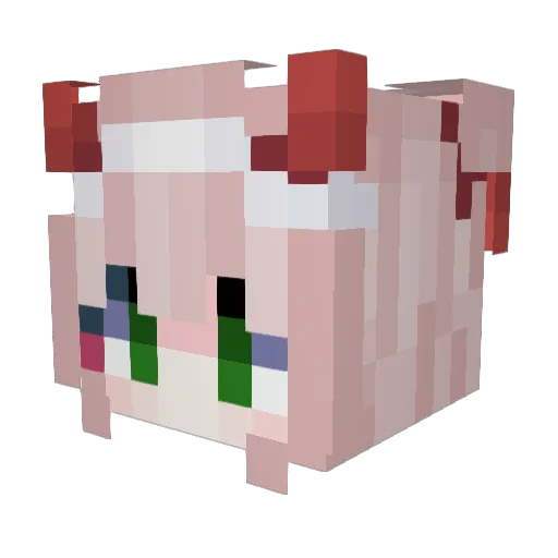 10_Myuri_01 Minecraft avatar head, 3D render