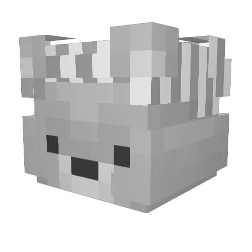 10_Point Minecraft avatar head, 3D render