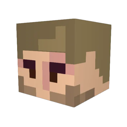 10apg Minecraft avatar head, 3D render