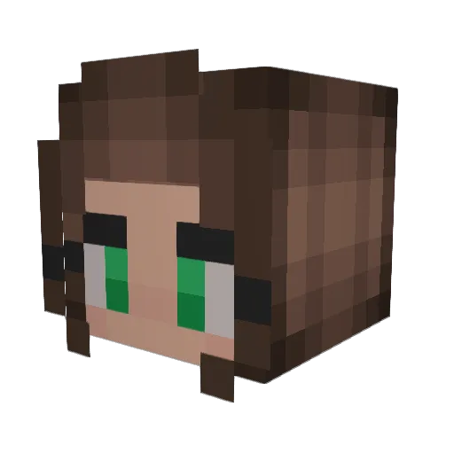 10ashley Minecraft avatar head, 3D render