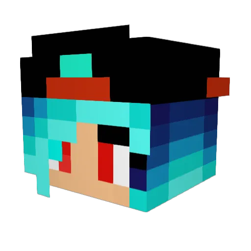 10felix Minecraft avatar head, 3D render