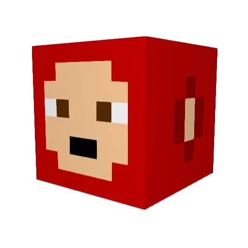 10ger Minecraft avatar head, 3D render