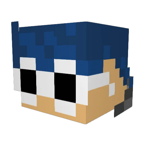 10inchnuts Minecraft avatar head, 3D render