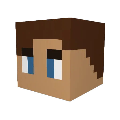 10ion Minecraft avatar head, 3D render