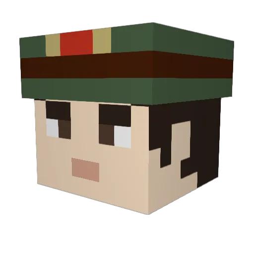 10jettb Minecraft avatar head, 3D render