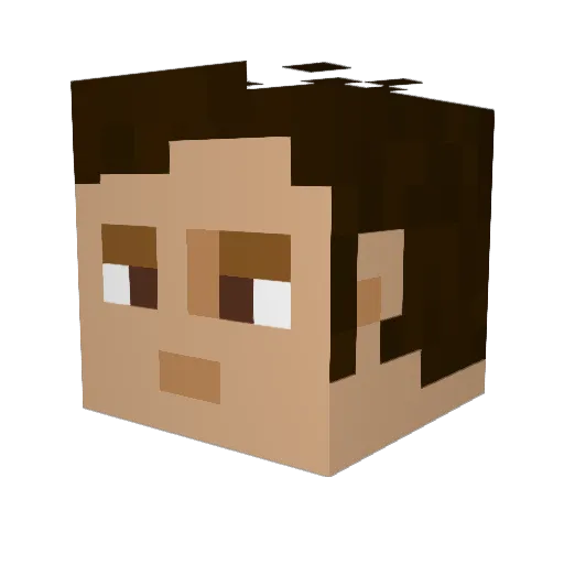 10th_Doctor Minecraft avatar head, 3D render