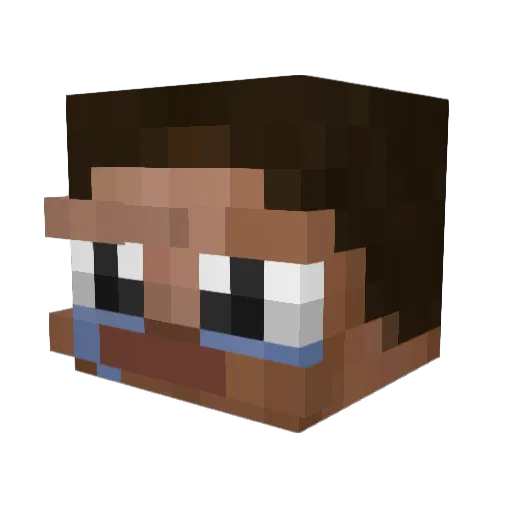 111111111111111_ Minecraft avatar head, 3D render