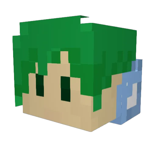 11123_ Minecraft avatar head, 3D render