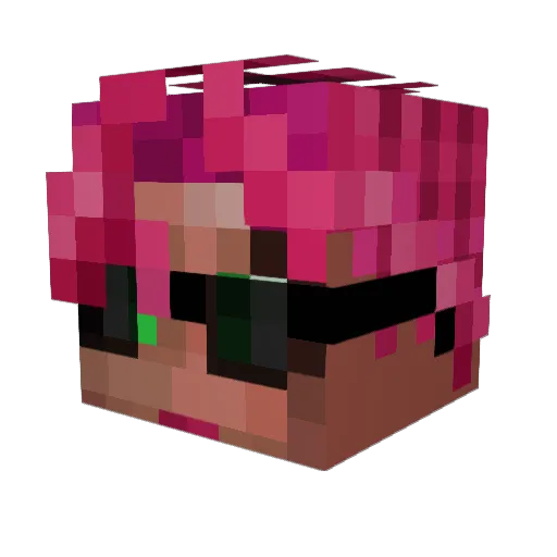 111roentgenium Minecraft avatar head, 3D render