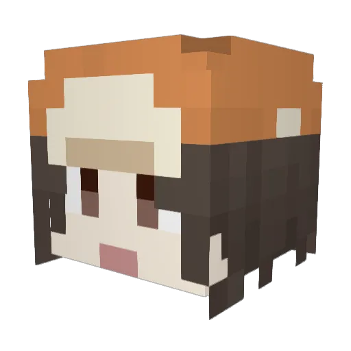 11_2Q Minecraft avatar head, 3D render