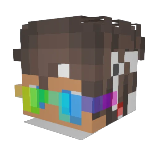 11__Elf Minecraft avatar head, 3D render