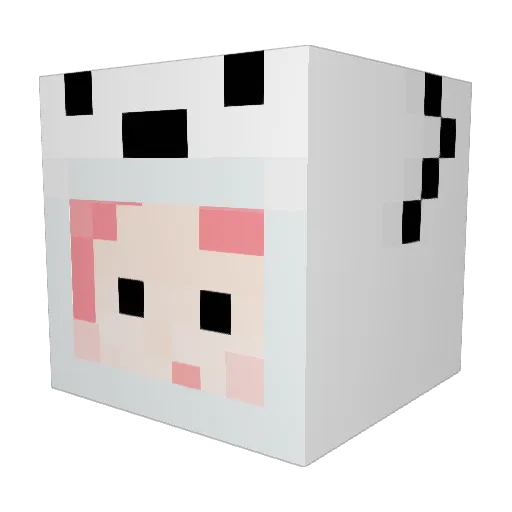 120YR Minecraft avatar head, 3D render