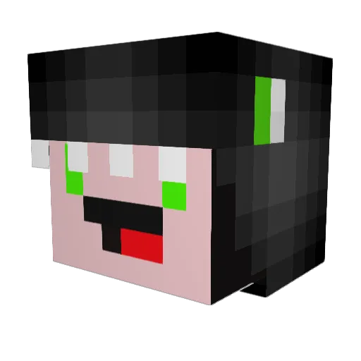 1212BatMan Minecraft avatar head, 3D render
