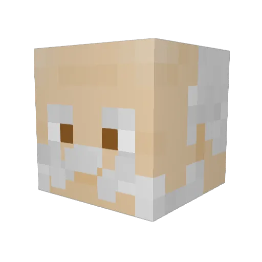 1234567rf Minecraft avatar head, 3D render