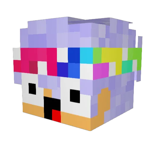 123456GG Minecraft avatar head, 3D render