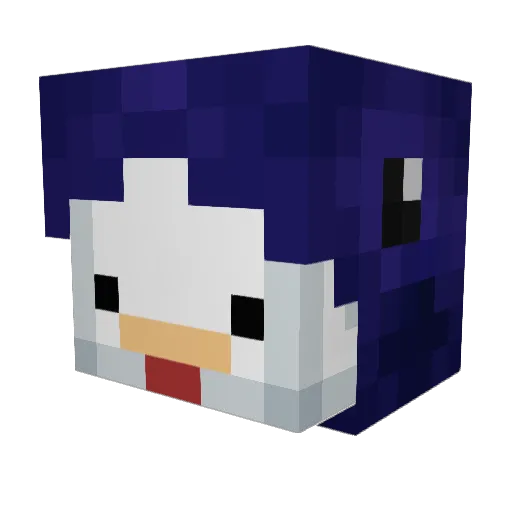 1234kkllm Minecraft avatar head, 3D render